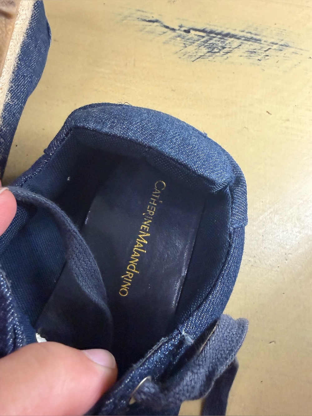 Catherine Malandrino Denim Low-Top Sneakers in Navy - Picture 8 of 9